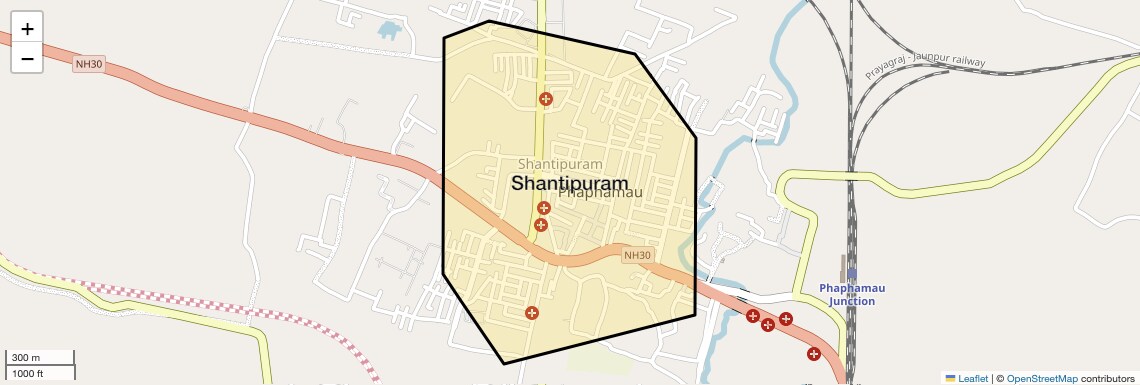 Location Map of Shantipuram, Allahabad