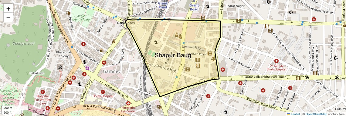 Location Map of Shapur Baug, Mumbai