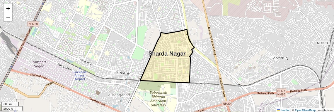 Location Map of Sharda Nagar, Lucknow