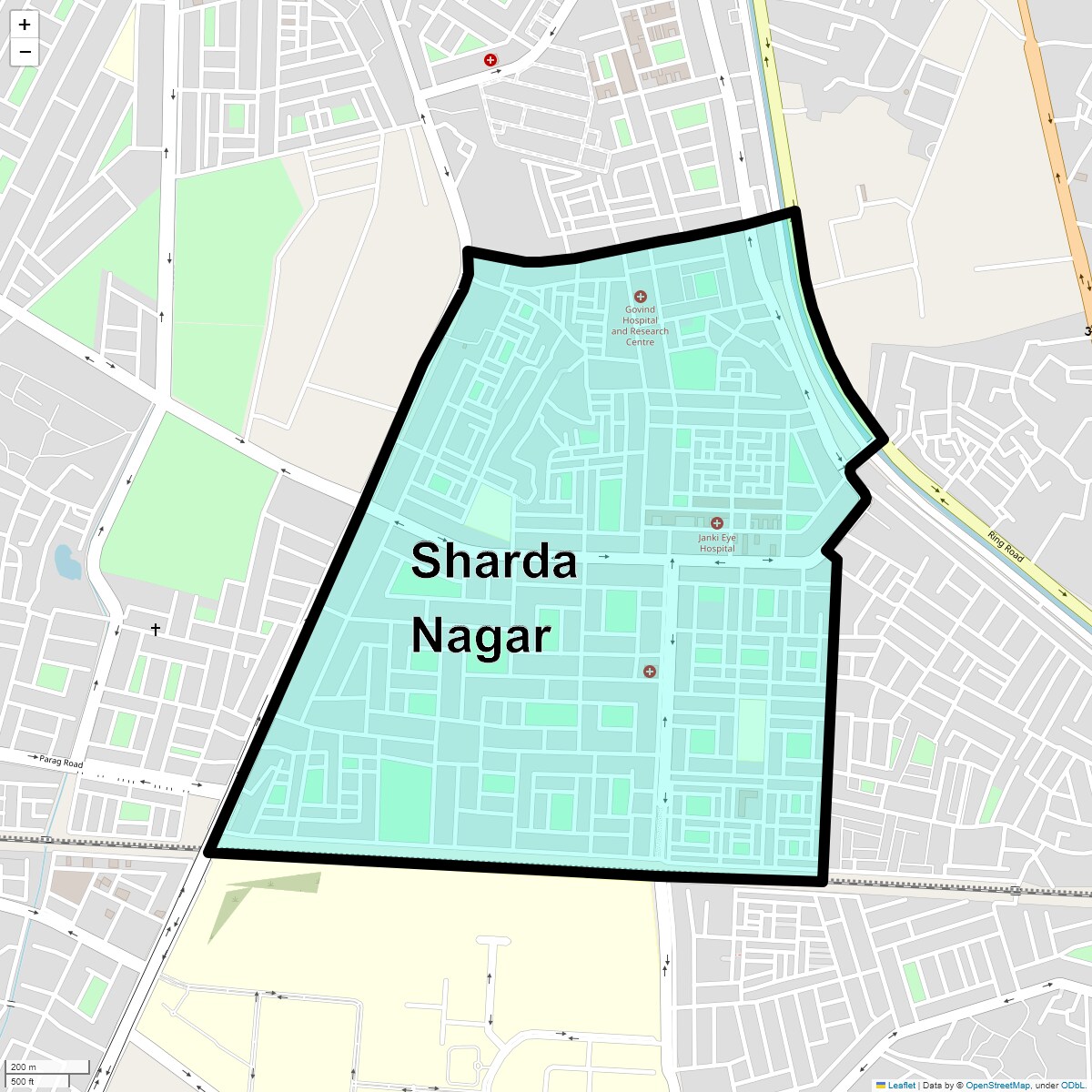 Location Map of Sharda Nagar, Lucknow