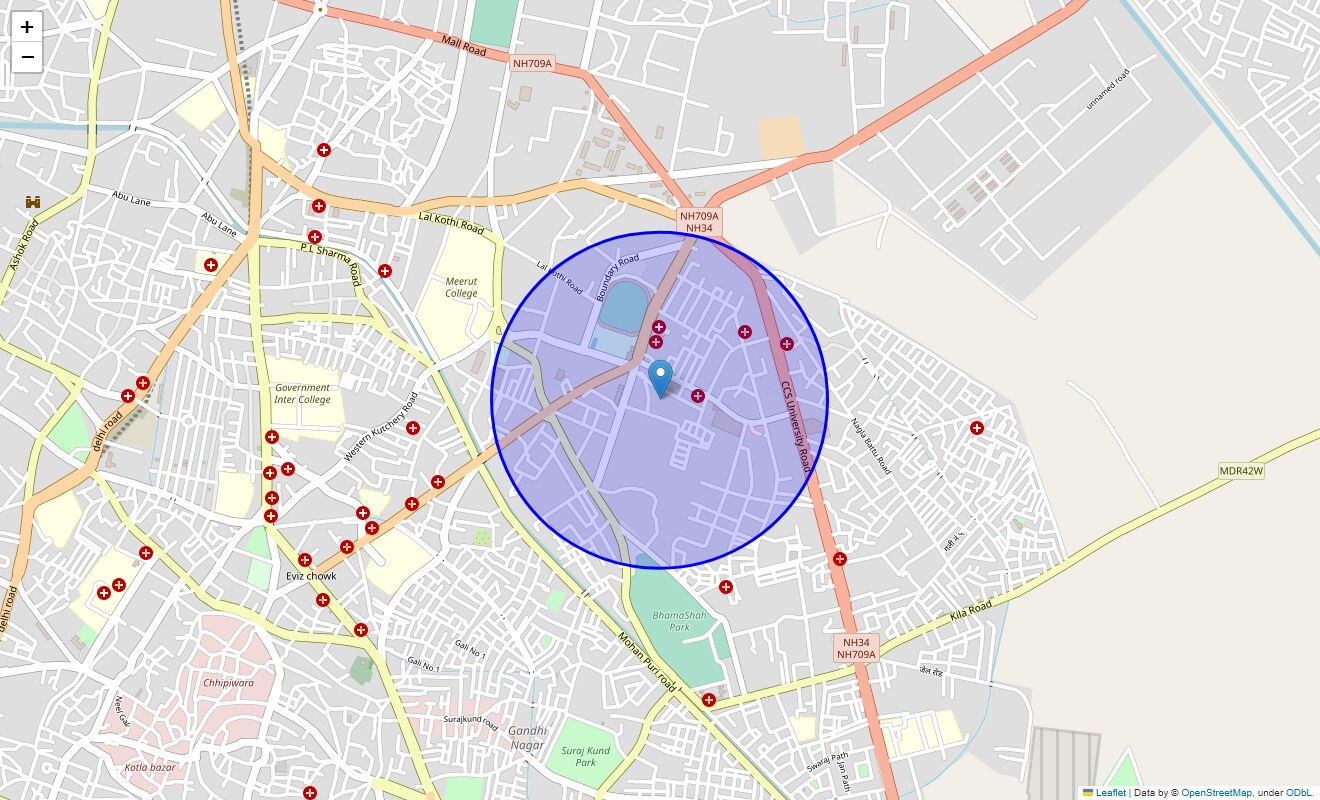Location Map of Sharma Nagar, Meerut
