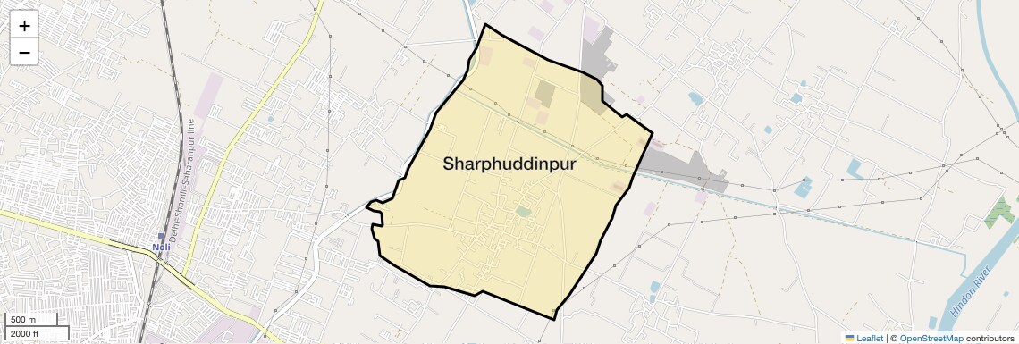Location Map of Sharphuddinpur, Ghaziabad