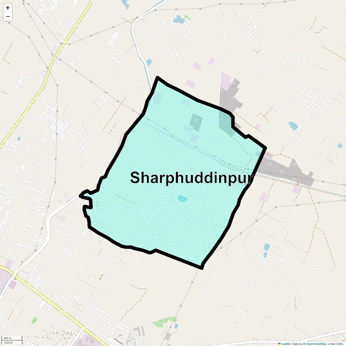 Location Map of Sharphuddinpur, Ghaziabad