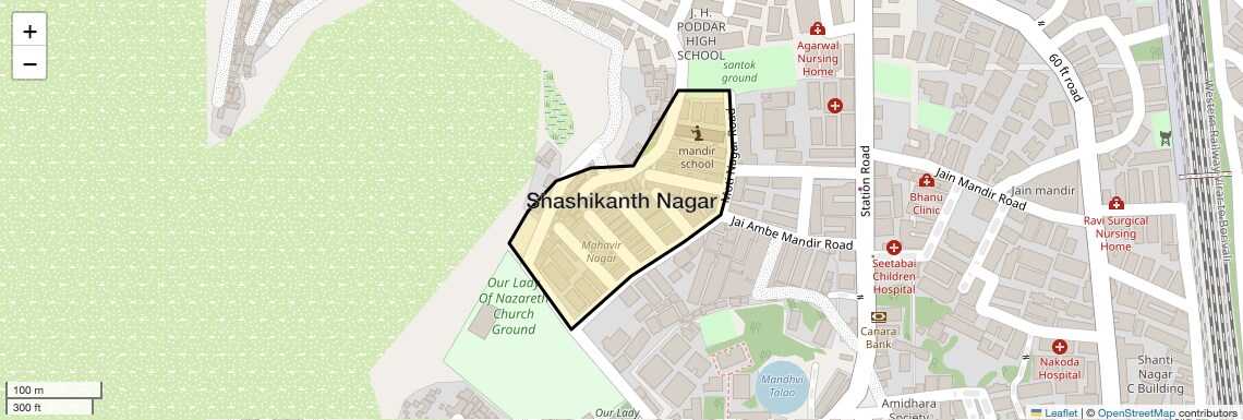 Location Map of Shashikanth Nagar, Thane