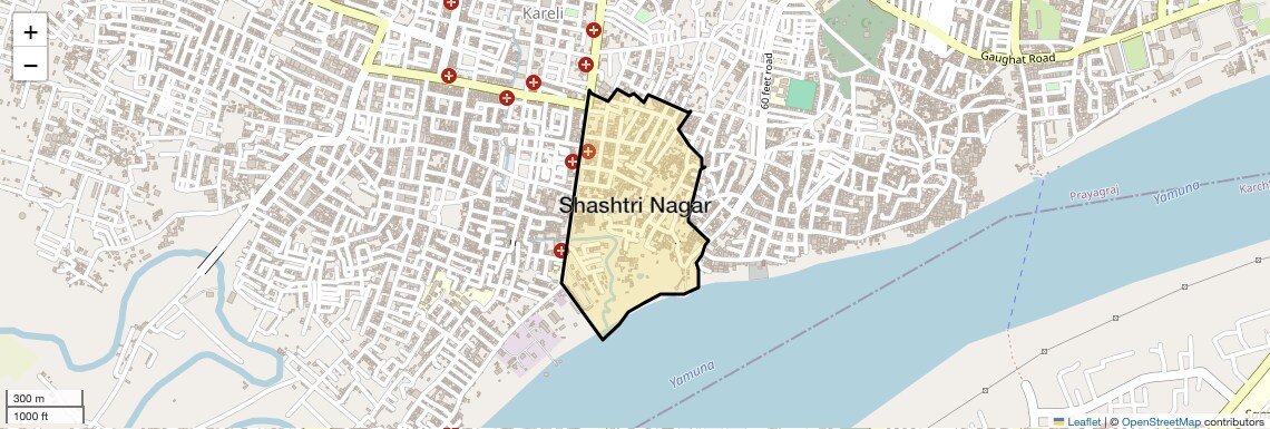 Location Map of Shashtri Nagar, Allahabad