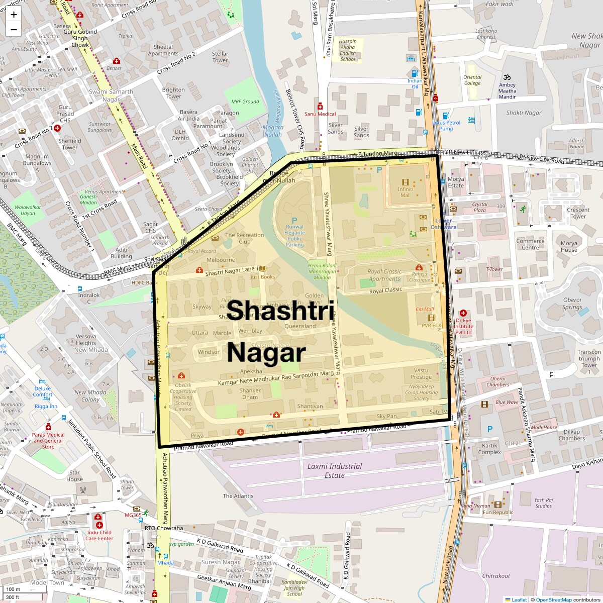Location Map of Shashtri Nagar, Mumbai
