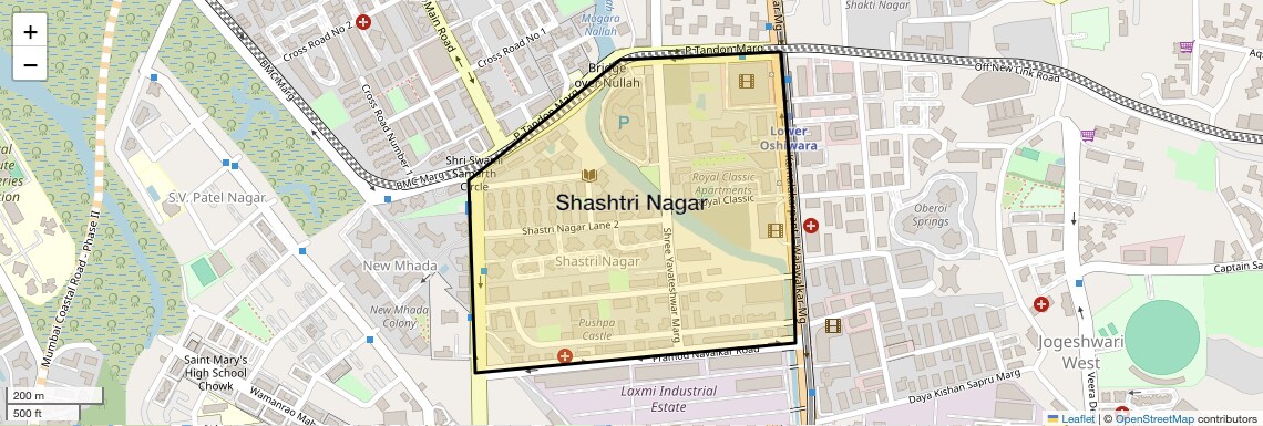 Location Map of Shashtri Nagar, Mumbai