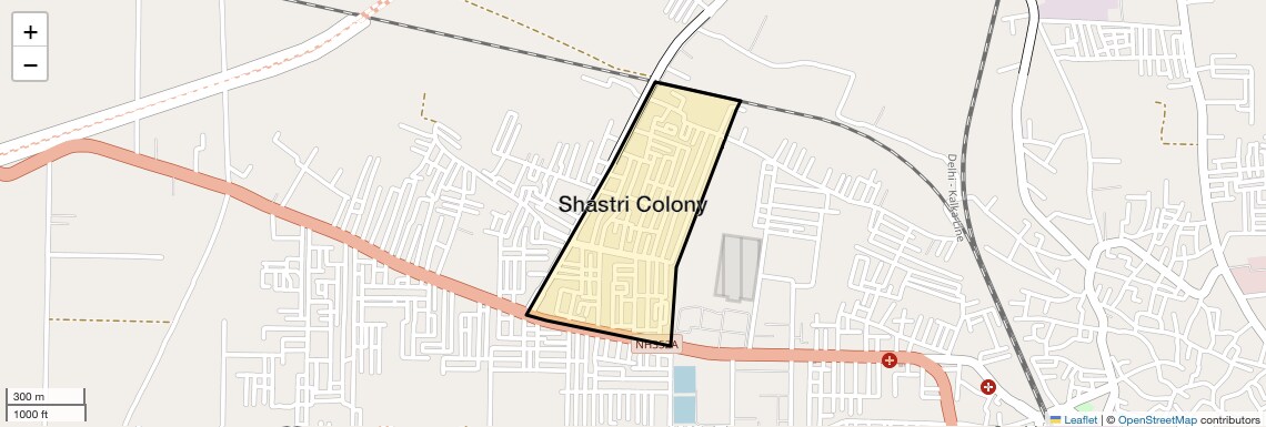 Location Map of Shastri Colony, Sonipat