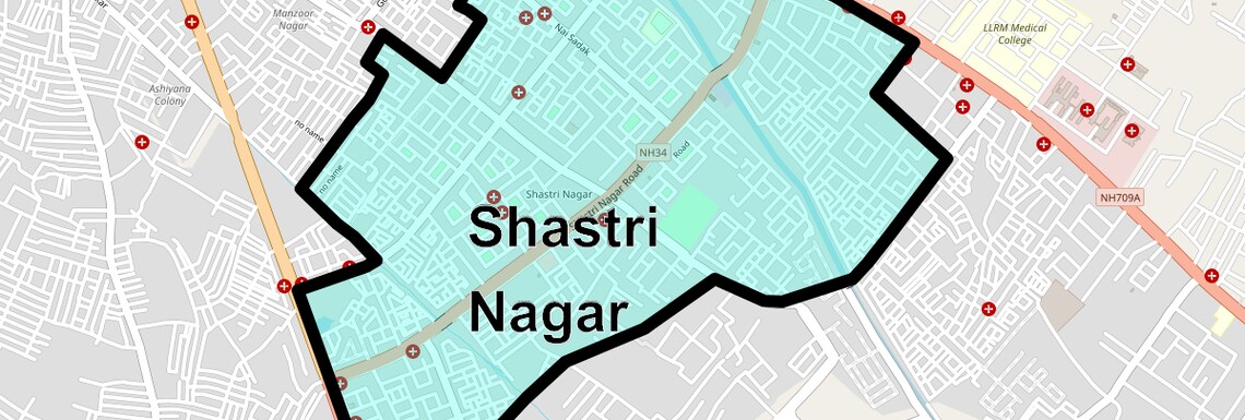 Location Map of Shastri Nagar, Meerut