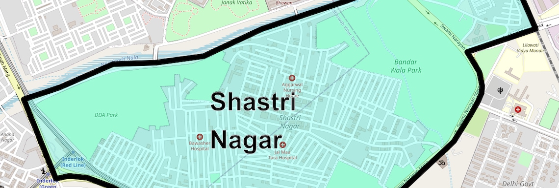 Location Map of Shastri Nagar, Patna