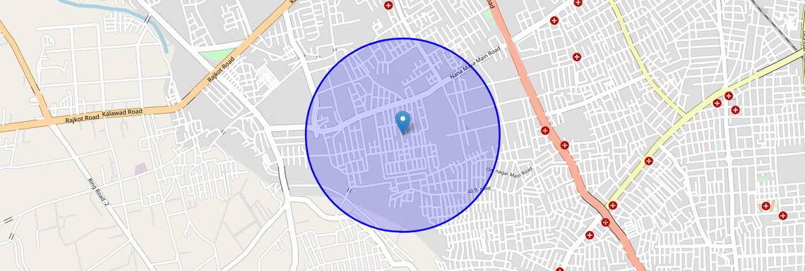 Location Map of Shastri Nagar, Rajkot