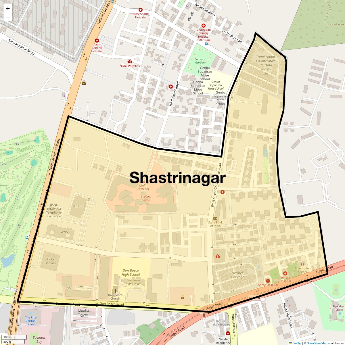 Location Map of Shastrinagar, Pune