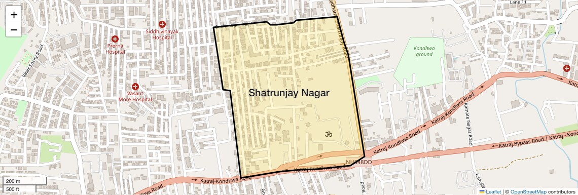 Location Map of Shatrunjay Nagar, Pune
