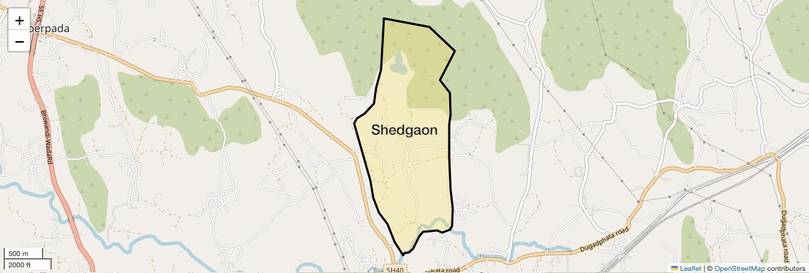 Location Map of Shedgaon, Thane