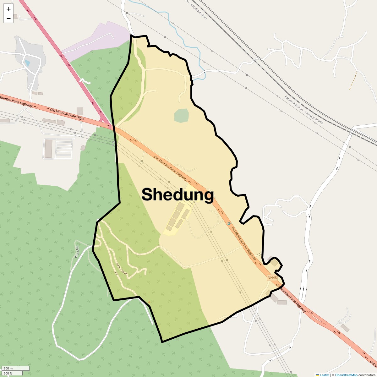 Location Map of Shedung, Navi Mumbai