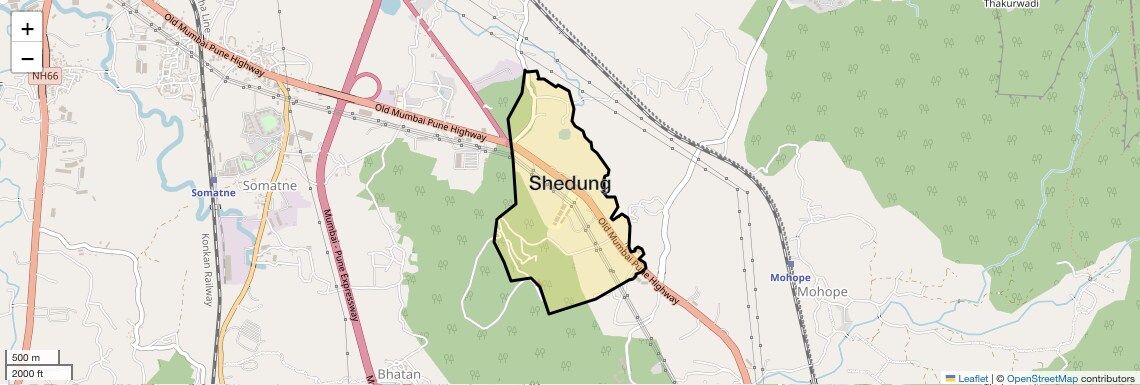 Location Map of Shedung, Navi Mumbai
