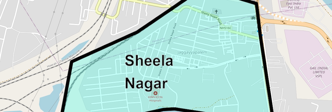 Location Map of Sheela Nagar, Vizag