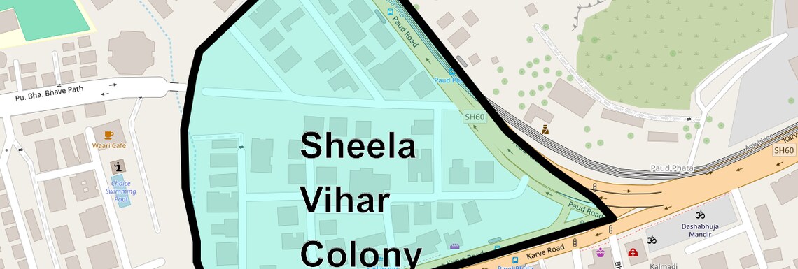 Location Map of Sheela Vihar Colony, Pune