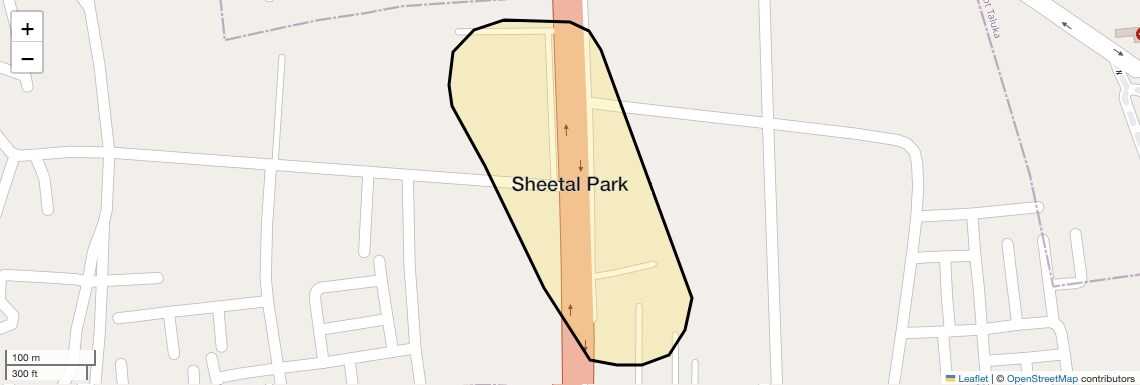 Location Map of Sheetal Park, Rajkot