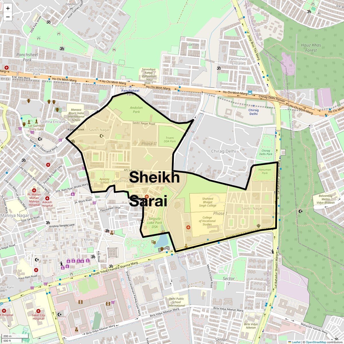 Check Time Travel of Sheikh Sarai, Delhi