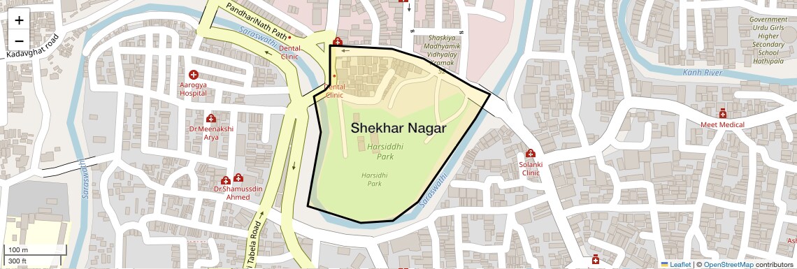 Location Map of Shekhar Nagar, Indore