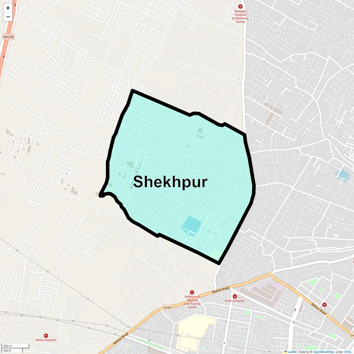 Location Map of Shekhpur, Lucknow