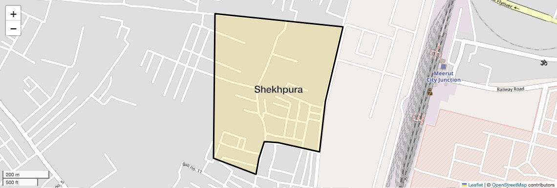 Location Map of Shekhpura, Meerut