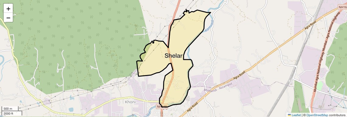 Location Map of Shelar, Thane