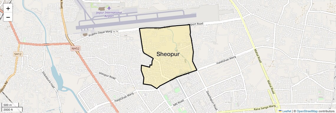Location Map of Sheopur, Jaipur
