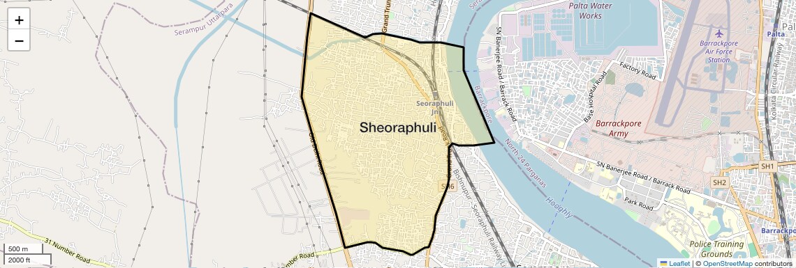 Location Map of Sheoraphuli, Kolkata