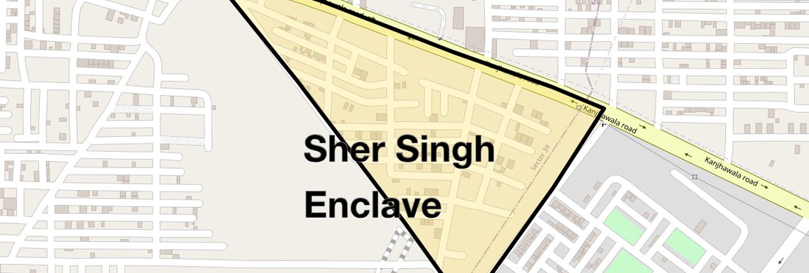 Location Map of Sher Singh Enclave, Delhi