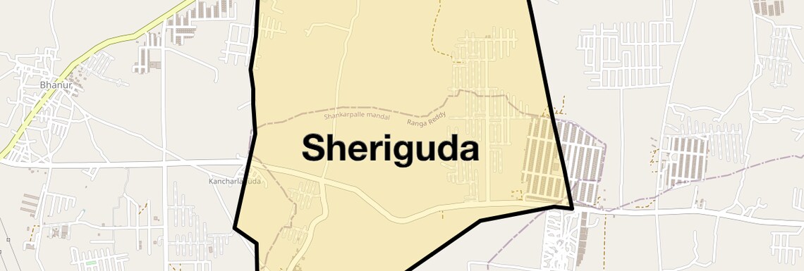 Location Map of Sheriguda, Hyderabad