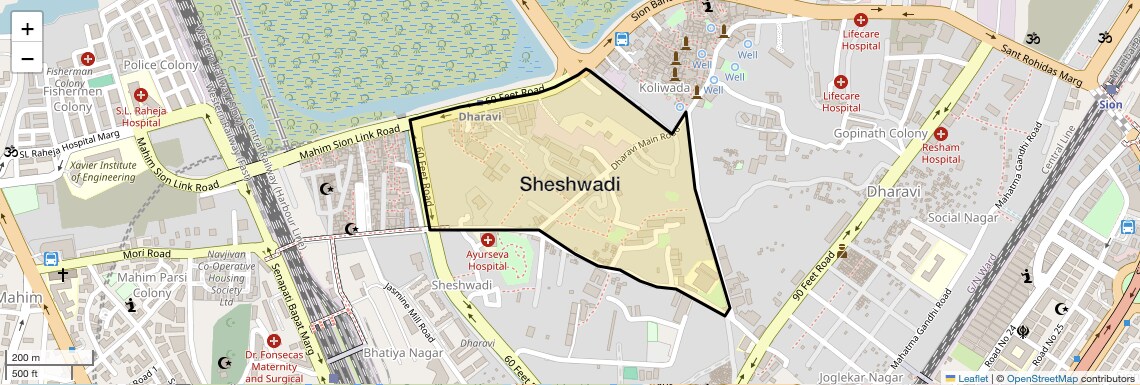 Location Map of Sheshwadi, Mumbai