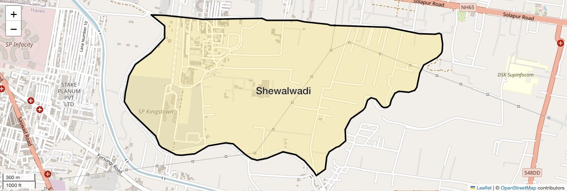 Location Map of Shewalwadi, Pune