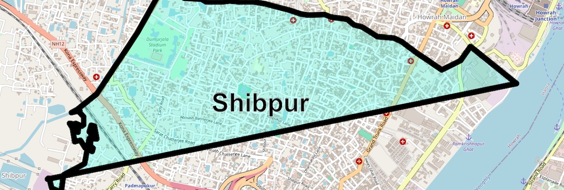 Location Map of Shibpur, Kolkata