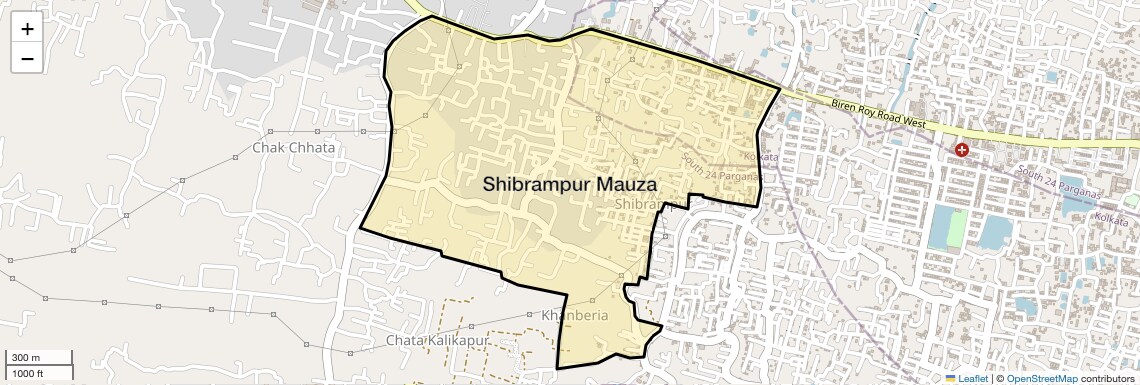 Location Map of Shibrampur Mauza, Kolkata