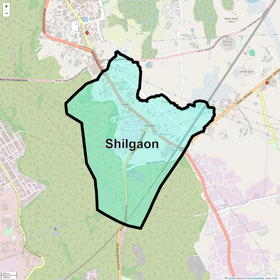Location Map of Shilgaon, Thane