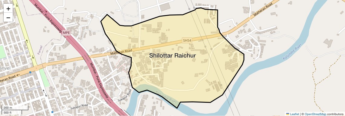 Location Map of Shilottar Raichur, Navi Mumbai