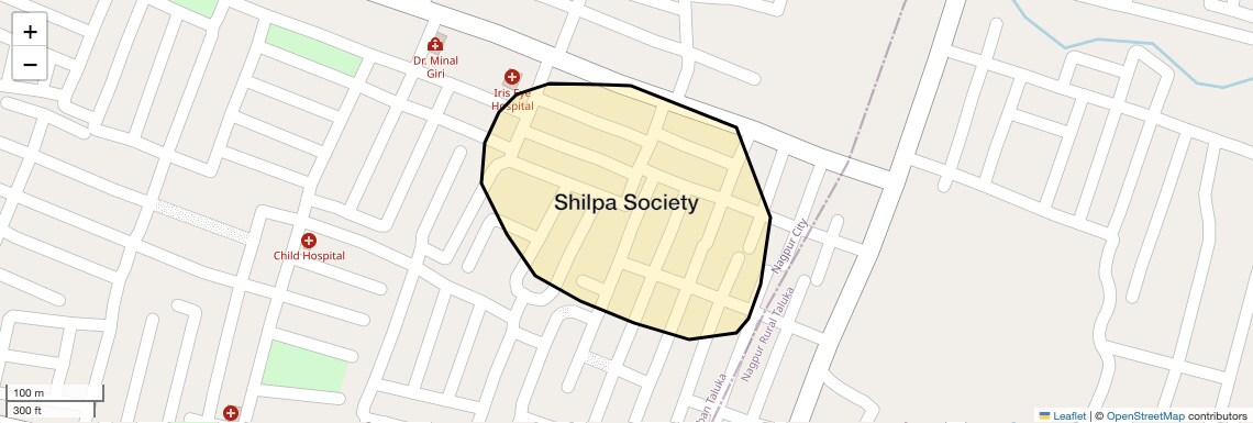 Location Map of Shilpa Society, Nagpur