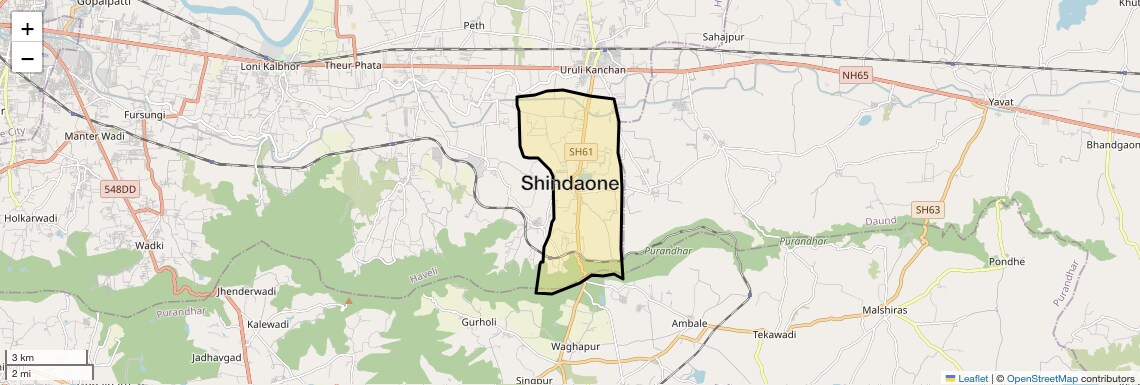 Location Map of Shindaone, Pune