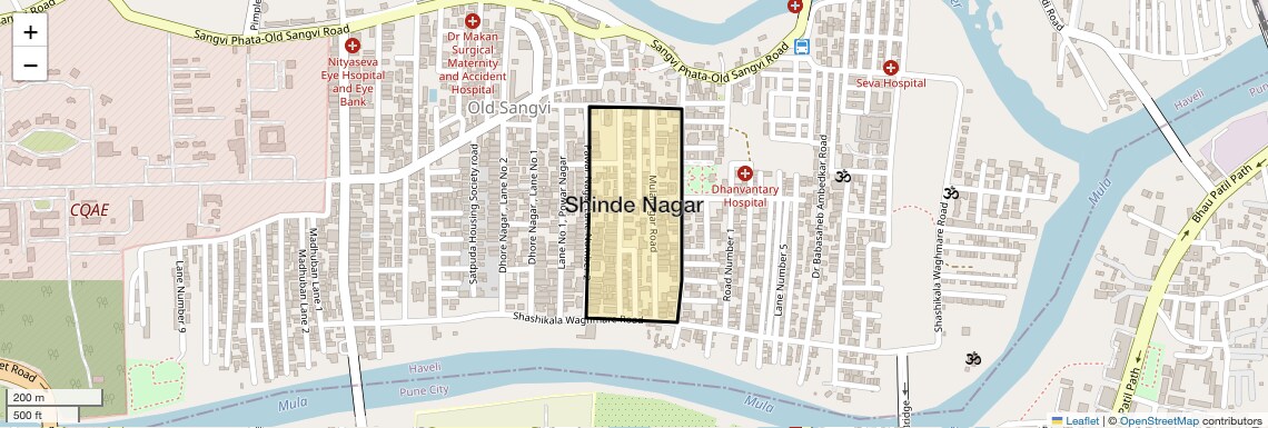 Location Map of Shinde Nagar, Pune
