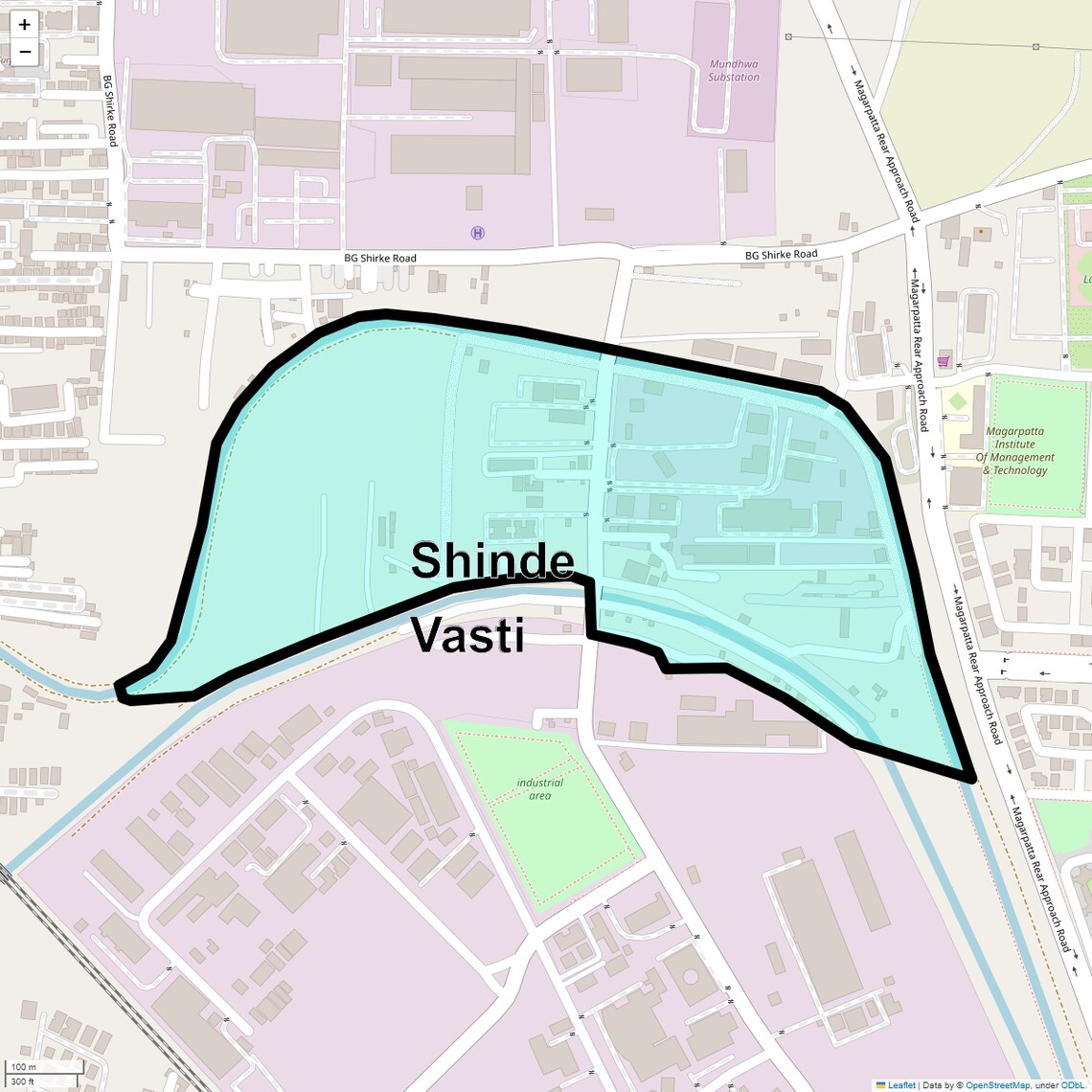 Location Map of Shinde Vasti, Pune