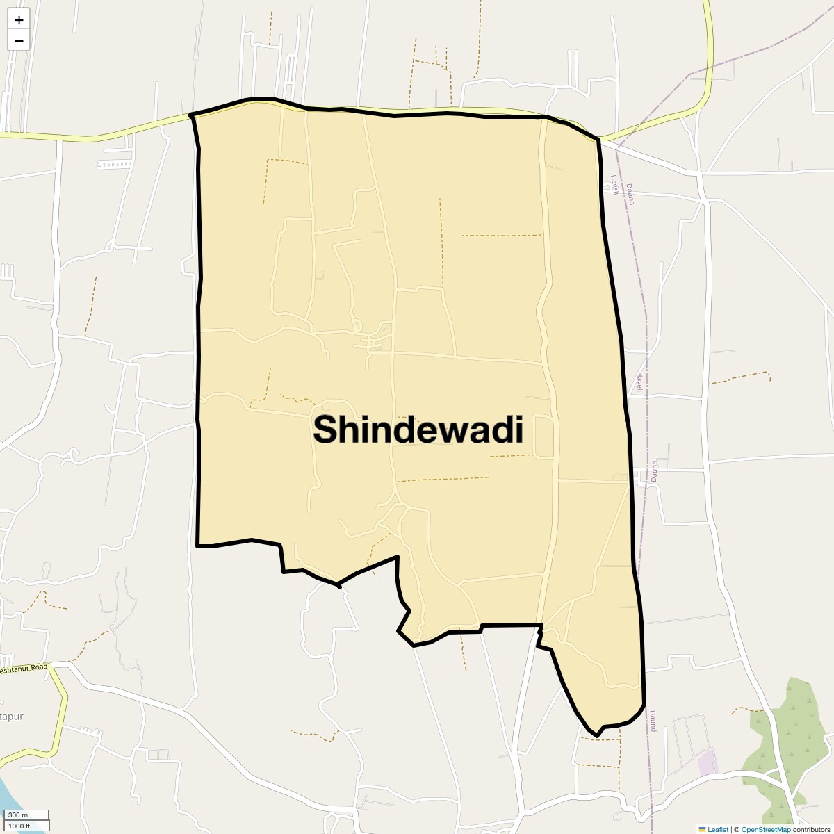 Location Map of Shindewadi, Pune