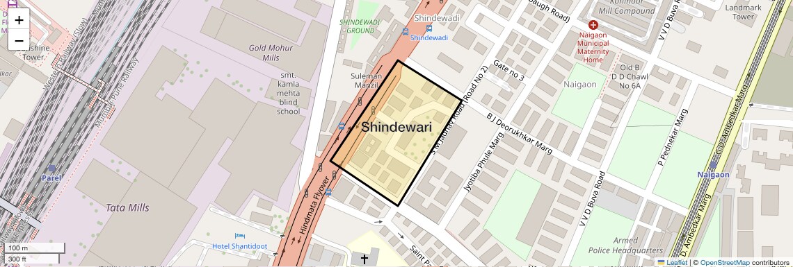 Location Map of Shindewari, Mumbai