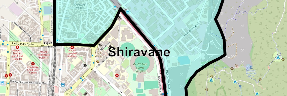 Location Map of Shiravane, Navi Mumbai