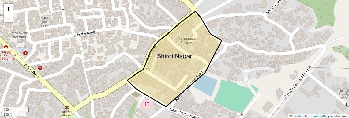 Location Map of Shirdi Nagar, Thane