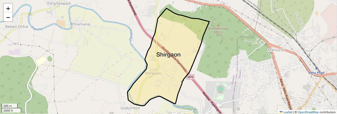 Location Map of Shirgaon, Pune