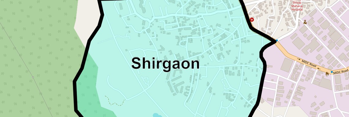 Location Map of Shirgaon, Thane