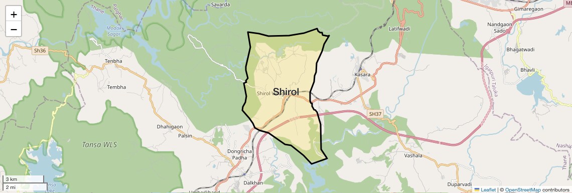Location Map of Shirol, Thane
