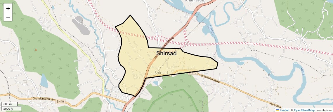 Location Map of Shirsad, Palghar